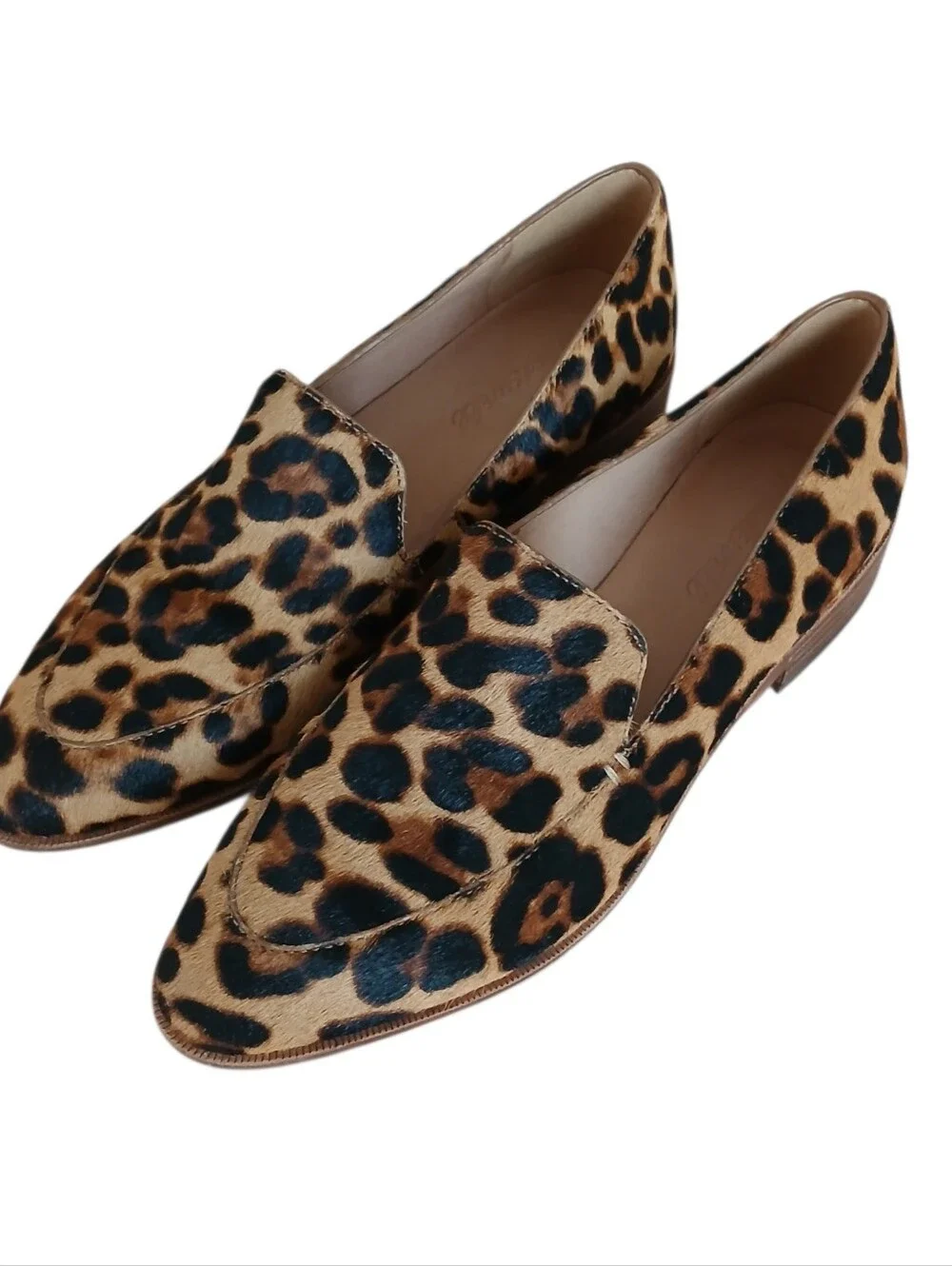 MADEWELL The Frances Pointed Toe Calf Hair Loafers Women's 7.5 Leopard Quiet Lux